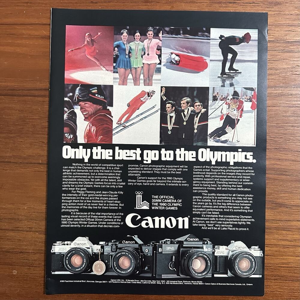 1979 Canon Cameras Print Ad The Olympics Only the Best